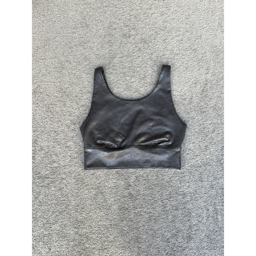 OFFLINE by Aerie Black Metallic Crackle Medium Support Sports Bra XS Cutout Back